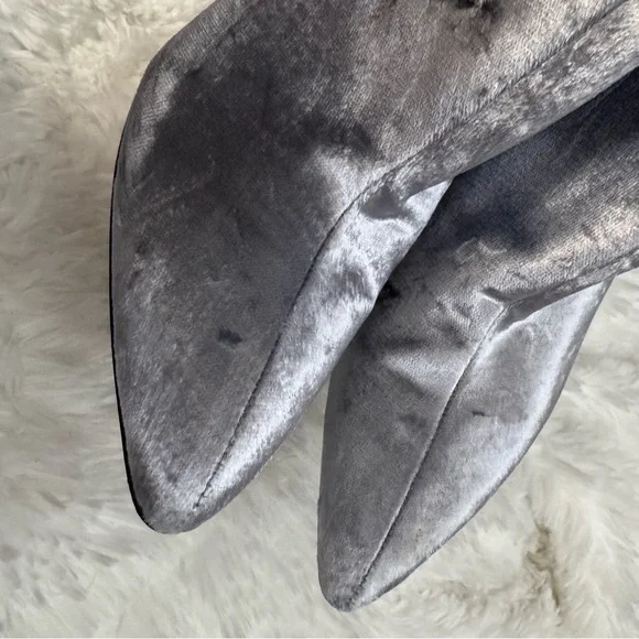 Stuart Weitzman Grandiose Silver Gray Heeled Boots 5 - Picture 7 of 12